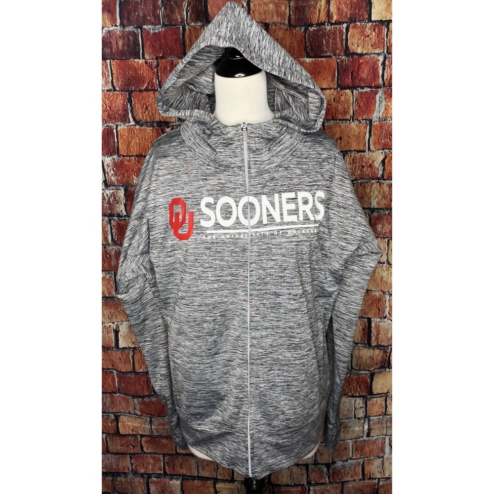Oklahoma Sooners OU Large GIII 4Her by Carl Banks Women's Grey Hooded Zip Jacket